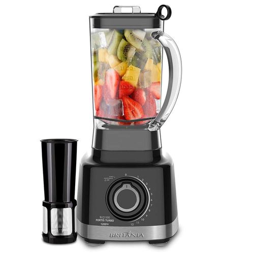 Liquidificador Britânia BLQ1300 Fortis Turbo 12 Velocidades + Pulsar 1200W - Preto 110V