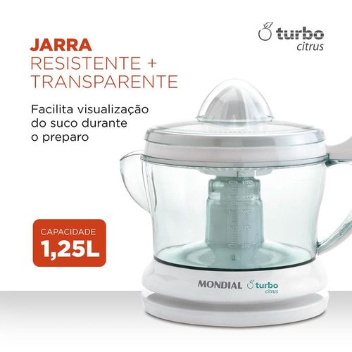 Espremedor de Frutas Mondial Turbo Citrus E-01 - Branco 110V