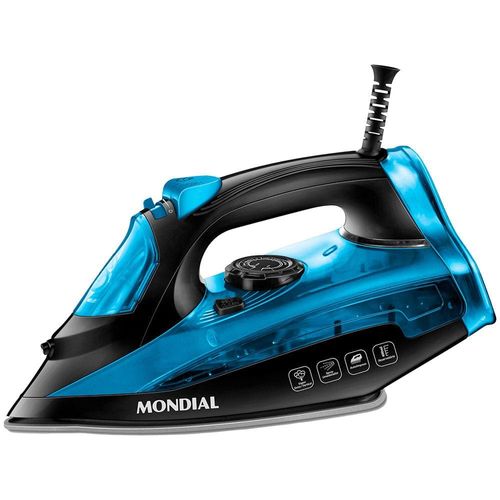 Ferro a Vapor Mondial F-53 com Spray – Preto/Azul 220V