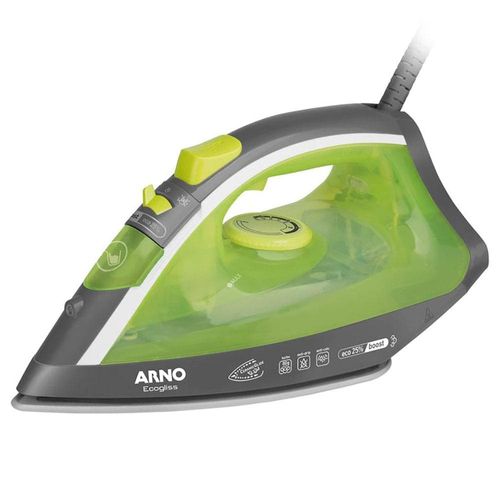 Ferro de Passar a Vapor Arno Ecogliss FEC1 com Spray e Base Cerâmica - Verde 110V