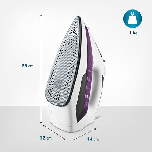 Ferro de Passar a Vapor Mondial Ceramic Express F-40 com Spray e Base Cerâmica - Branco/Roxo 110V