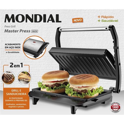 Sanduicheira Grill Mondial Master Press PG-01 - Inox 110V