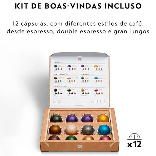 Máquina de Café Nespresso Vertuo Pop com Kit Boas-Vindas – Branco Coco 220V