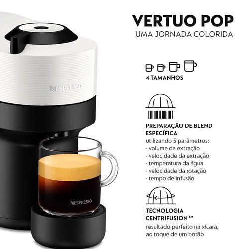 Máquina de Café Nespresso Vertuo Pop com Kit Boas-Vindas – Branco Coco 220V