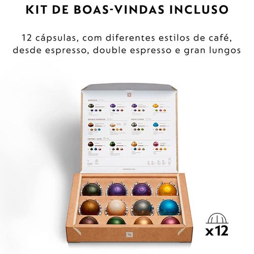 Máquina de Café Nespresso Vertuo Pop com Kit Boas-Vindas – Preta 110V