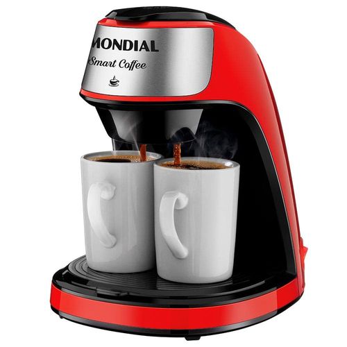 Cafeteira Elétrica Mondial Smart Coffee C-42 com 2 Xícaras - Vermelha 220v
