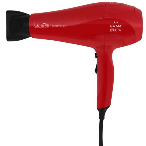 Secador de Cabelos GA.MA Italy Lichia Ceramic Íon Motor AC Profissional 2100W - Vermelho 220v