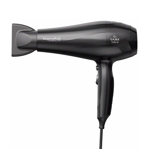 Secador de Cabelos GA.MA Italy Eleganza Plus Ceramic Ion Motor AC 2100W + Prancha Eleganza Infinity One APP1528 - Preto 110V