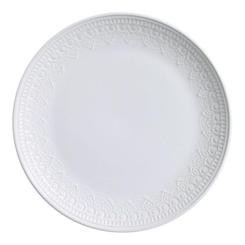 Conjunto de Pratos Rasos Porto Brasil Agra Branco – 6 Peças ..