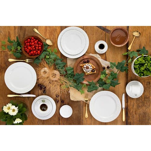 Conjunto de Pratos Fundos Germer Tassel em Porcelana Branco – 6 Peças