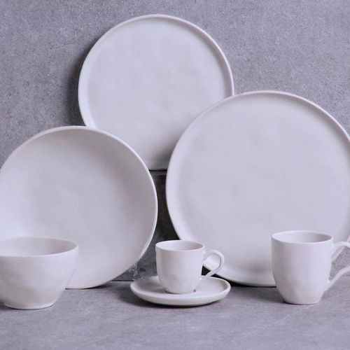 Conjunto com 6 Pratos Fundos Porto Brasil Bio Vit em Stoneware 22,5 cm – Cinza