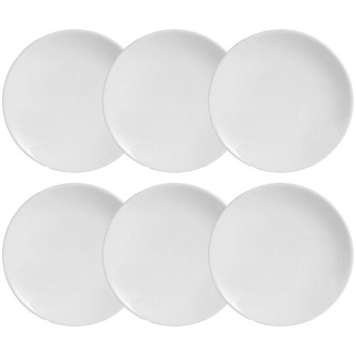 Conjunto com 6 Pratos Rasos Porto Brasil Coup em Cerâmica Feldspática 27,5cm - Branco