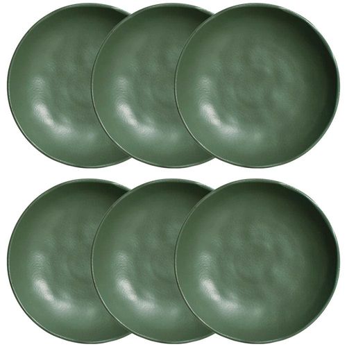Conjunto com 6 Pratos Fundos Porto Brasil Bio Leaf em Stoneware 22,5 cm – Verde