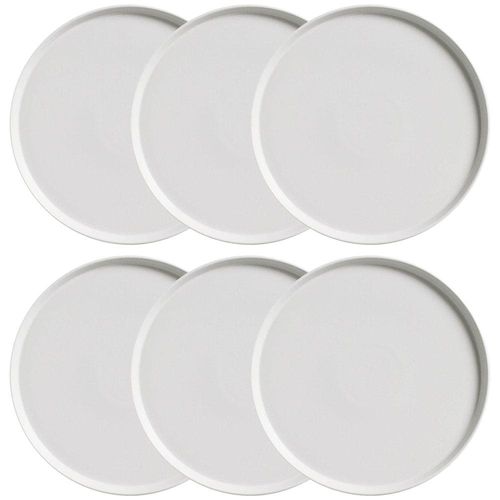 Conjunto com 6 Pratos Rasos Porto Brasil Neo Vit em Stoneware 27 cm – Cinza