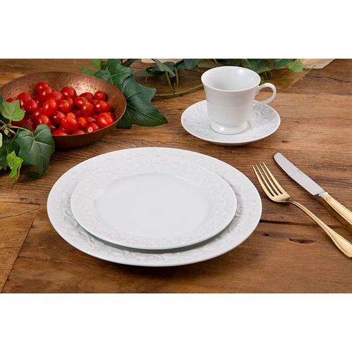Aparelho de Jantar, Chá e Sobremesa 30 Peças Germer Tassel em Porcelana - Branco