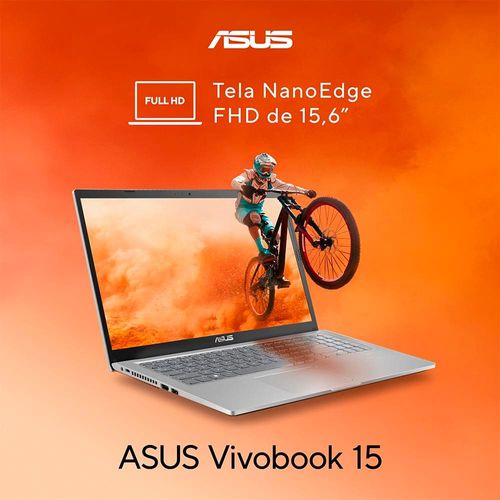 Notebook Asus Vivobook 15 Intel Pentium Gold 4GB 128GB SSD Tela 15,6" e Windows 11 Home X1500EA-EJ4239WS - Transparent Silver