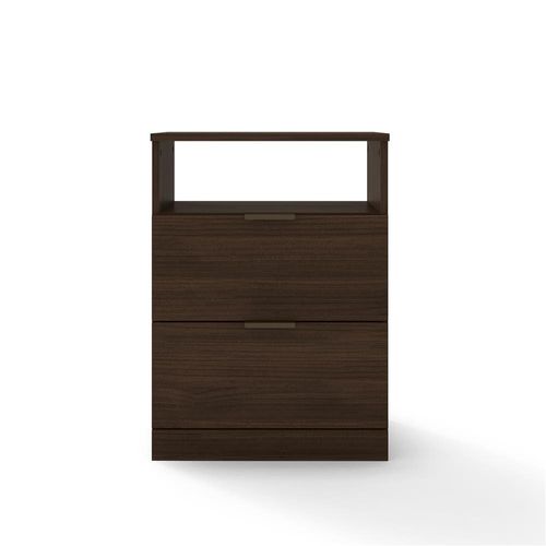 Mesa de Cabeceira Bartira Versatti com 2 Gavetas Café / Bronze