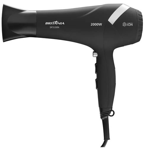 Escova Secadora Britânia Soft BES12 Luz Infrared 1300W - Vermelha/Preta + Secador de Cabelos Britânia SP3100 2000W - Preto 220V