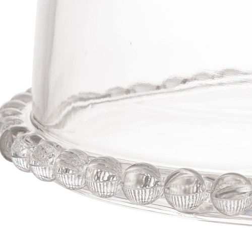 Prato para Bolo Wolff Pearl com Tampa e Pedestal em Cristal - 31 cm