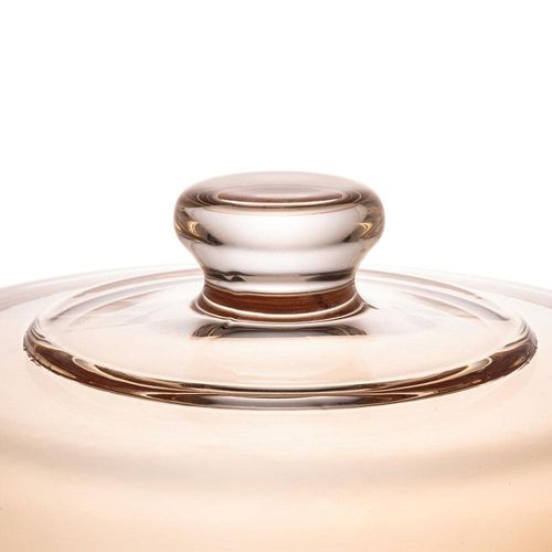 Prato para Bolo Wolff Pearl com Tampa e Pedestal em Cristal Âmbar - 31 cm