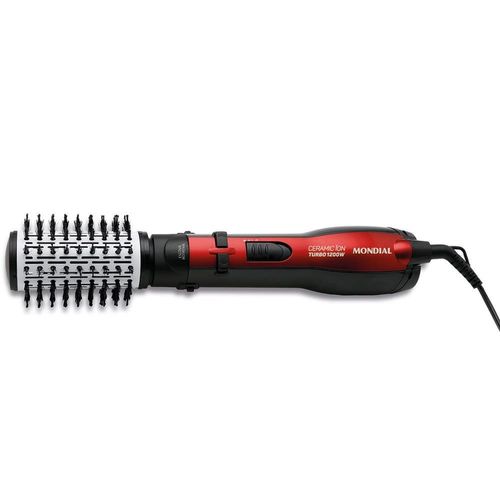 Escova Rotativa Mondial Ceramic Íon Turbo ER-09 - Vermelho 220v