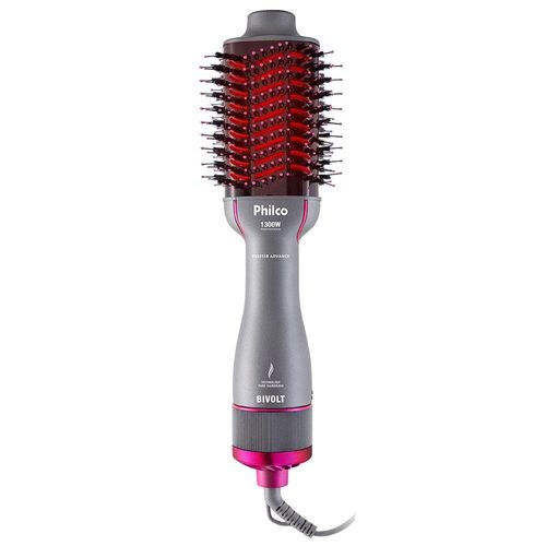 Escova Secadora Philco Advance PES25SR com Cabo Giratório Bivolt 1300W - Cinza e Rosa