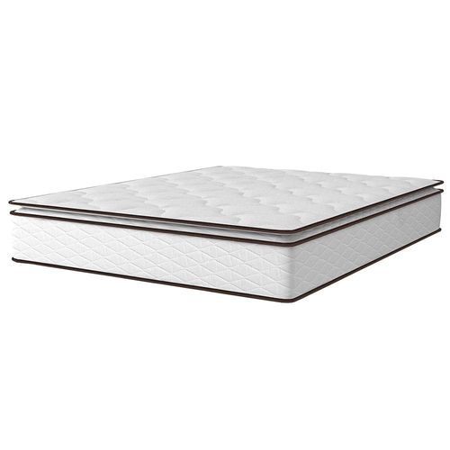 Cama Box Queen Size Umaflex New Itália com Molas Ensacadas e Pillow Top D26 - 63x158x198cm - Branco/Marrom