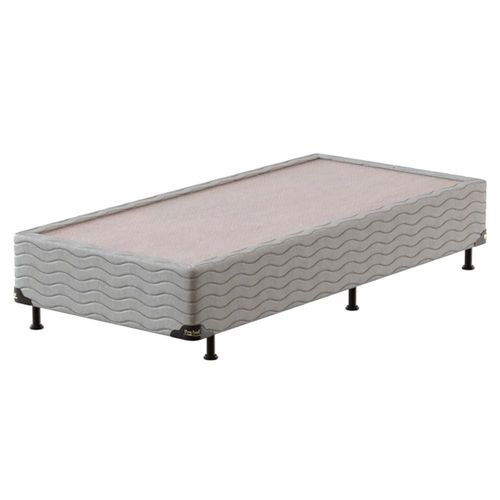 Cama Box Solteiro Probel Alabama com Euro Pillow e Molas Ensacadas 68x88x188 cm - Branco/Cinza