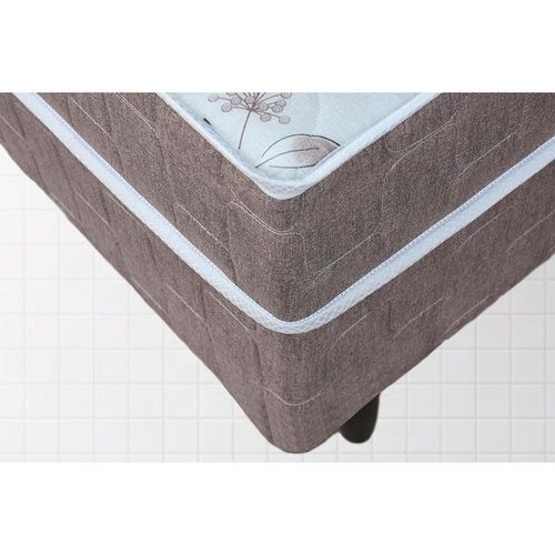 Cama Box Conjugada Solteiro Umaflex New Florença com Molas Ensacadas 55x88x188cm - Marrom/Bege