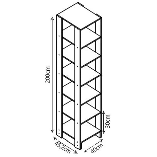 Armário Closet Nova Mobile Slim Yes com 6 Prateleiras Grafite