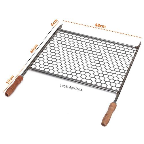 Grelha Moeda Utimil CR559 em Aço Inox - 38 x 48 cm