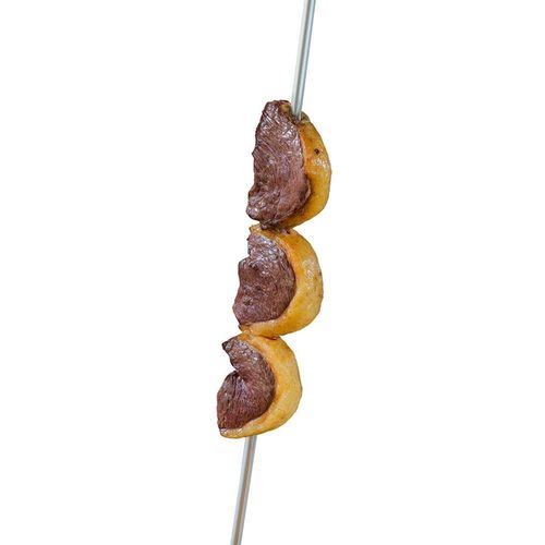 Conjunto de Espetos Simples e Duplo Utimil em Aço Inox, Aço Cromado e Madeira – 4 Peças