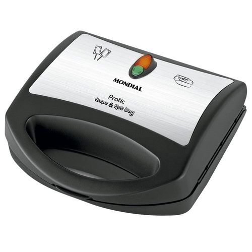Crepeira Pratic Crepe & Hot Dog Mondial CP-01 Prepara 6 Crepes com 850W de Potência - Preta 220V