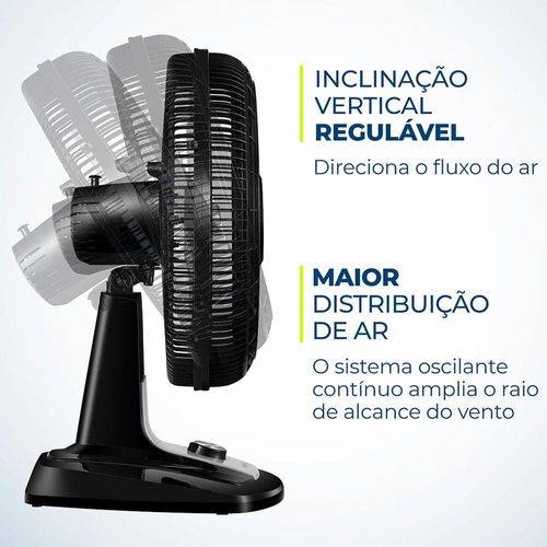 Ventilador de Mesa Mondial VTX-50-8P Preto - 50 cm 110V