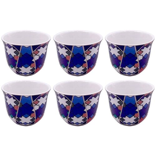 Conjunto com 6 Copos para Café L’Hermitage Pérsia em New Bone China Estampado - 70 ml