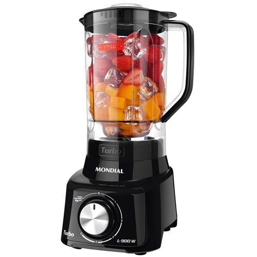 Liquidificador Mondial Turbo Full Black L900FB Preto 900W com 5 Velocidades 220V