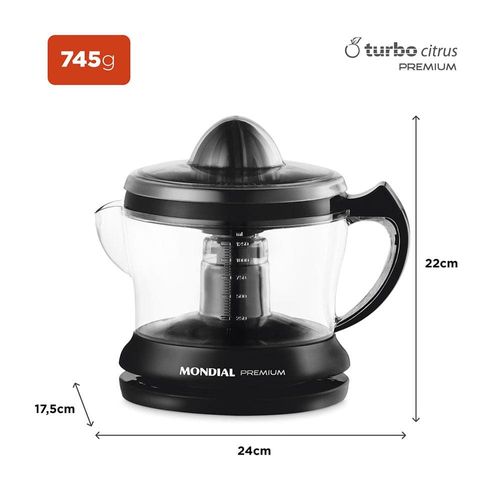 Espremedor de Frutas Mondial Premium E-02 - Preto 110V