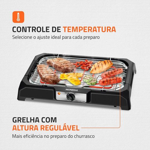 Churrasqueira Elétrica Mondial Grand Steak & Grill CH-05 com Controle de Temperatura 220V