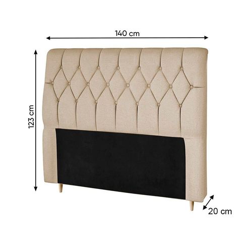 Cabeceira para Cama Casal Dobue Palladium com 140cm de Largura Bege