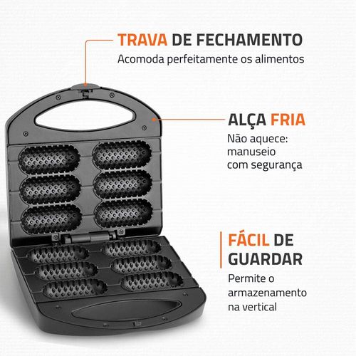 Crepeira Pratic Crepe & Hot Dog Mondial CP-01 Prepara 6 Crepes com 850W de Potência - Preta 220V