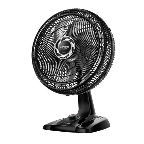 Ventilador de Mesa 40cm Mondial Turbo VT40NB com 8 Pás, 3 Velocidades - Preto e Prata 110V