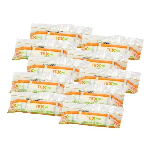 Kit 10 Rolos Atadura Crepom Não Estéril 12cmx1,80m TexMed
