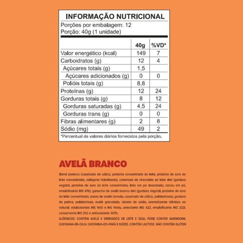 Bold Thin Avelã Branco Bold Snacks 40g