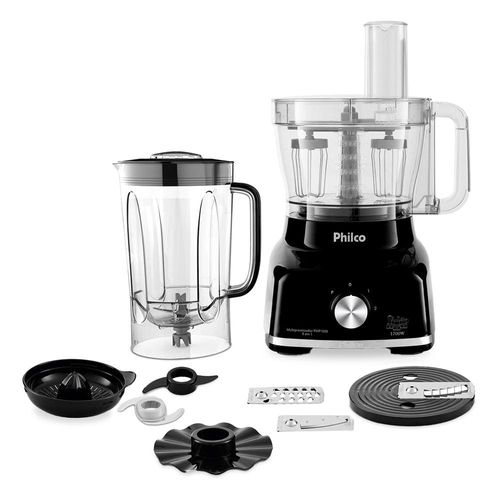 Multiprocessador de Alimentos Philco PMP1600P 9 em 1 com 2 Velocidades + Pulsar 1700W – Preto 220V