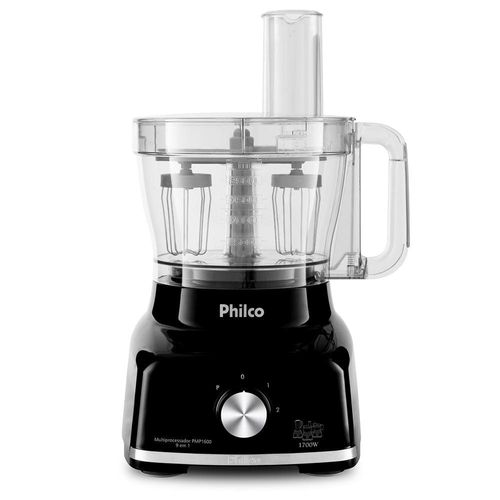 Multiprocessador de Alimentos Philco PMP1600P 9 em 1 com 2 Velocidades + Pulsar 1700W – Preto 220V