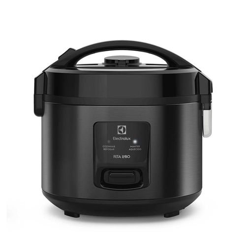 Panela de Arroz Elétrica Electrolux ERC10 Efficient 2 em 1 com Visor Glass por Rita Lobo 7 Xícaras - Preto/Inox 220V