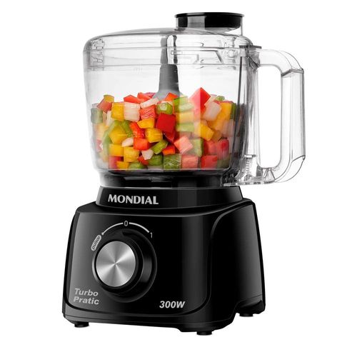 Mini Processador de Alimentos Mondial Turbo Pratic MP-16 300W - Preto 220v