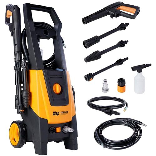 Lavadora de Alta Pressão WAP Combate Turbo Ultra 2600 2.100PSI com Mangueira Desentupidora e Lança com Bico Regulável - 1700W 110V