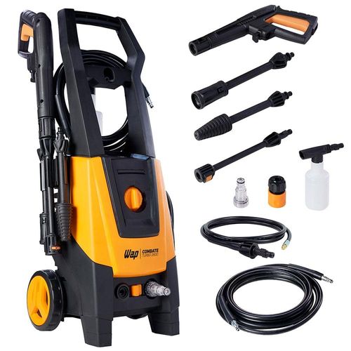 Lavadora de Alta Pressão WAP Combate Turbo Ultra 2600 2.100PSI com Mangueira Desentupidora e Lança com Bico Regulável - 1700W 110V