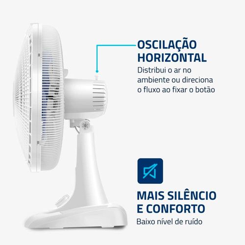 Ventilador de Mesa 40cm Mondial Super Power VSP-40-W 6 Pás 3 Velocidades Branco 220V